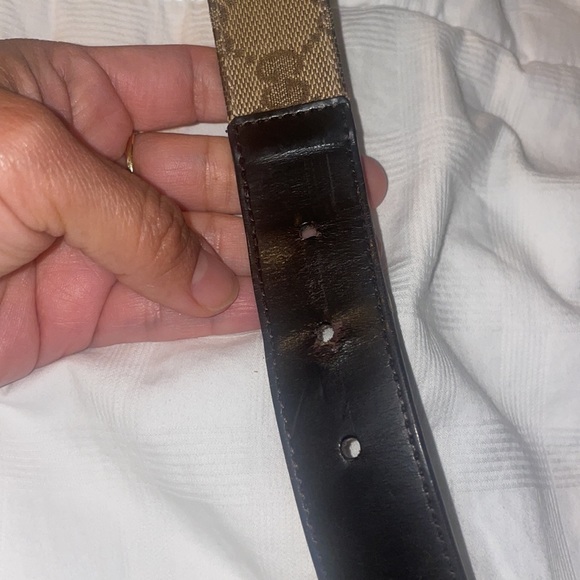 Gucci canvas brown belt. - Picture 6 of 11